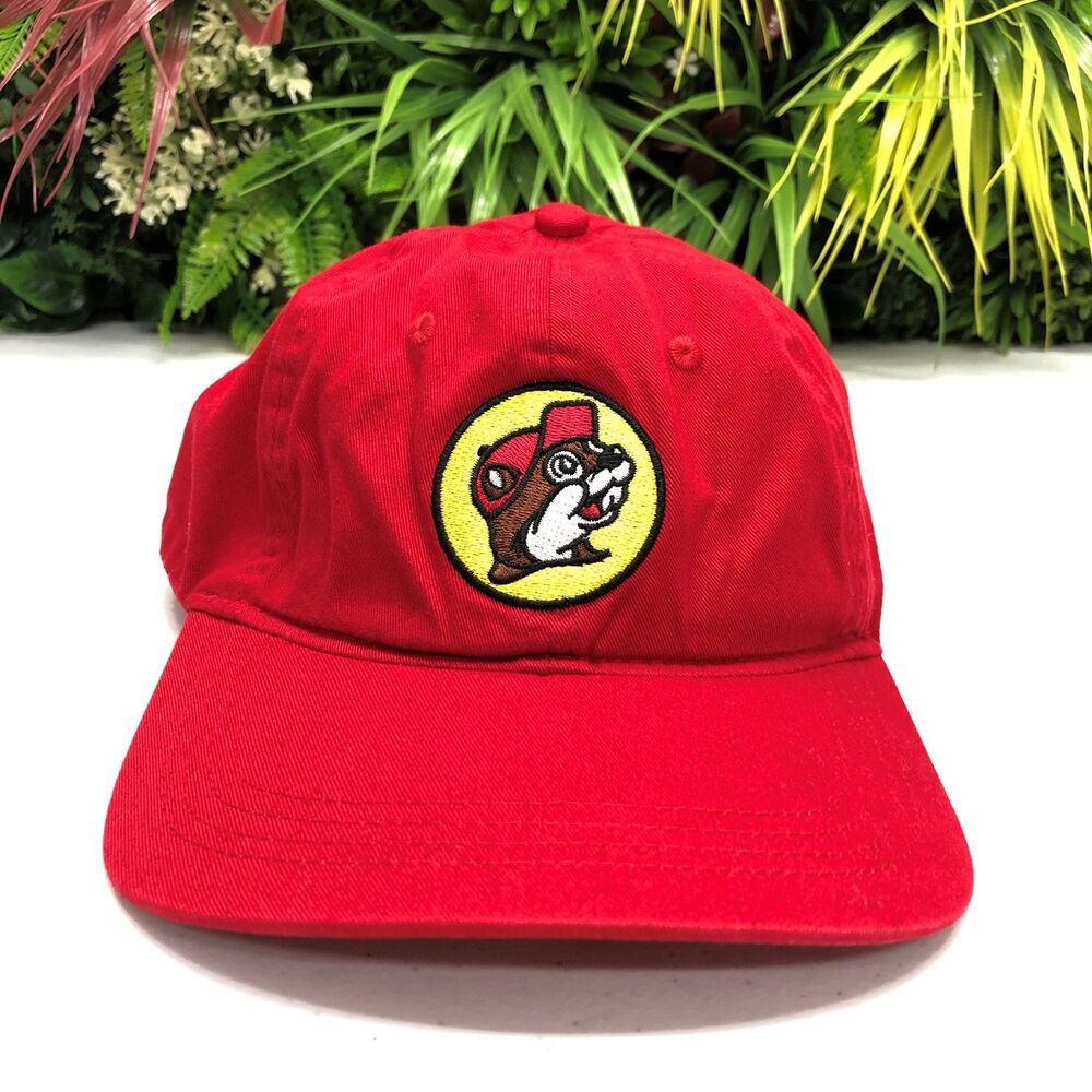 Bucees Hat Cap Strap Back Mens One Size Red Patch Embroidered Texas Travel Gas